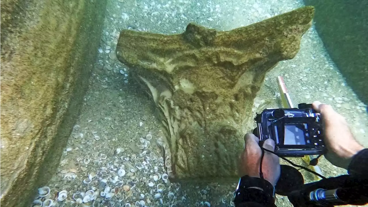 Diver unexpectedly discovers Roman-era shipwreck carrying beautiful marble columns off Israel's coast