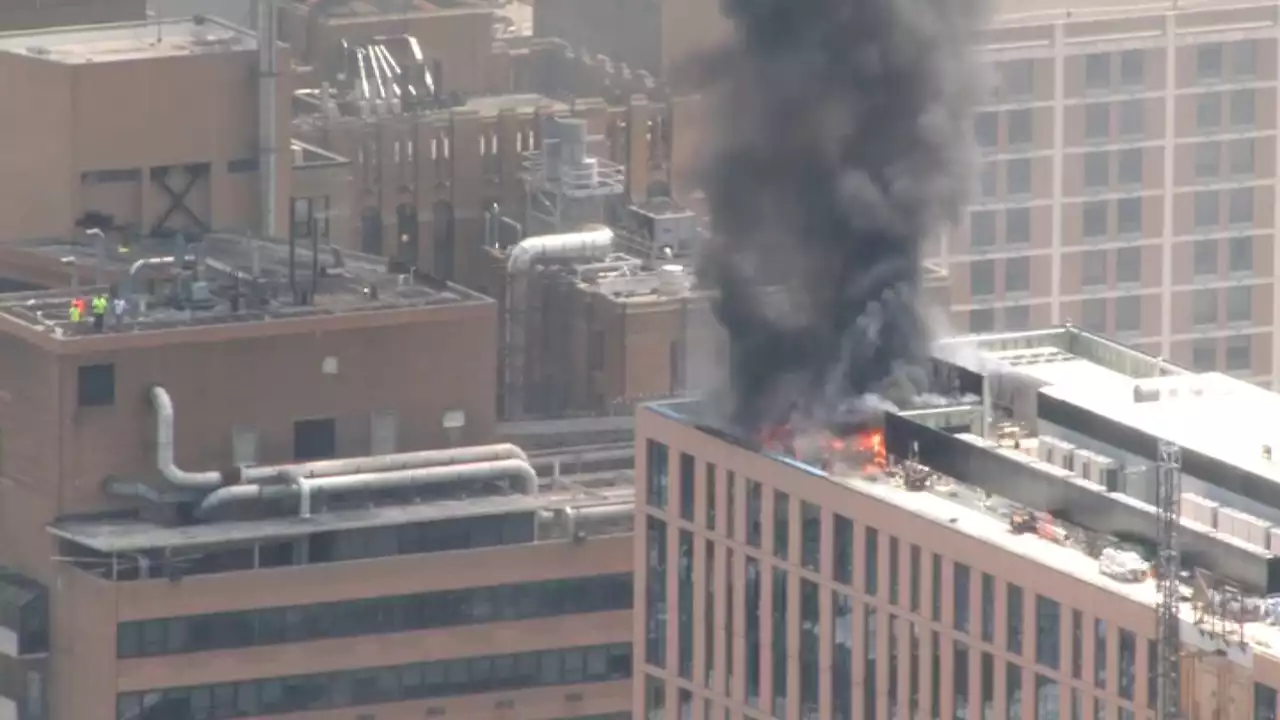 WATCH: Fire Burns on Center City High-Rise Roof