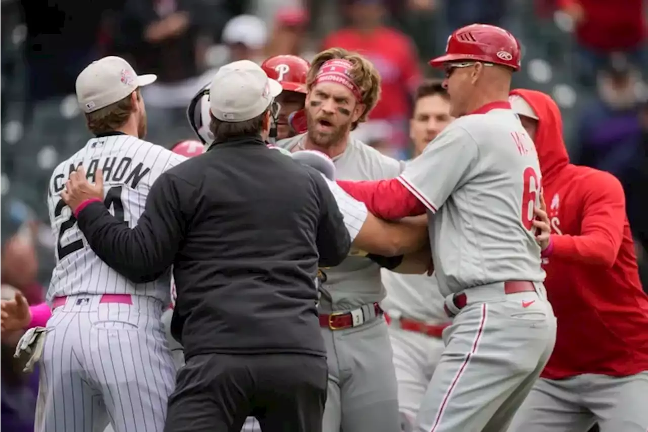 Frustrated Phillies lose Rob Thomson, Bryce Harper to ejection, then lose to Rockies, 4-0