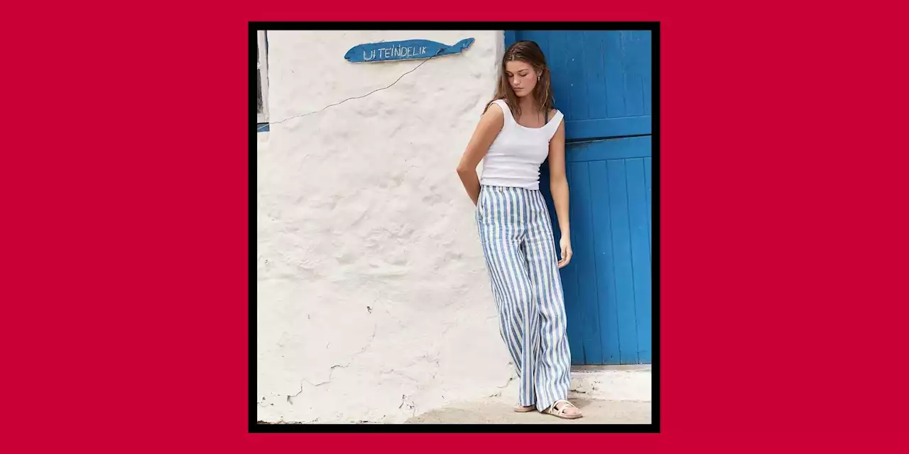 Boden's stripy linen trousers are perfect for summer