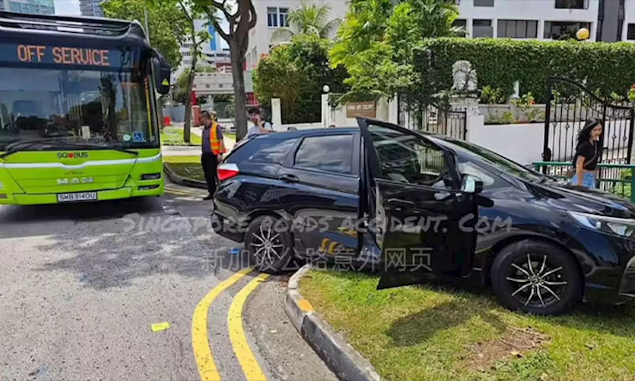 Bus rear-ends car along Keng Lee Road: Car driver and passenger taken to hospital