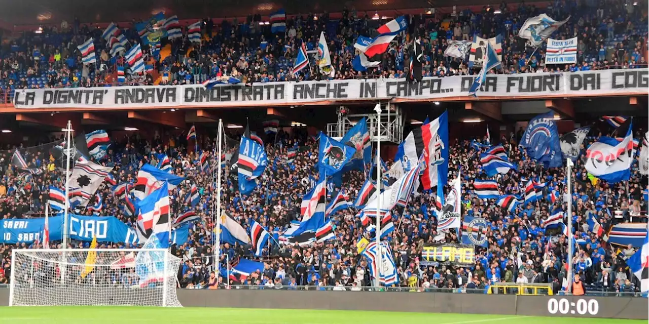 Sampdoria in B, striscione di protesta contro l'Empoli: 'Fuori dai c...'