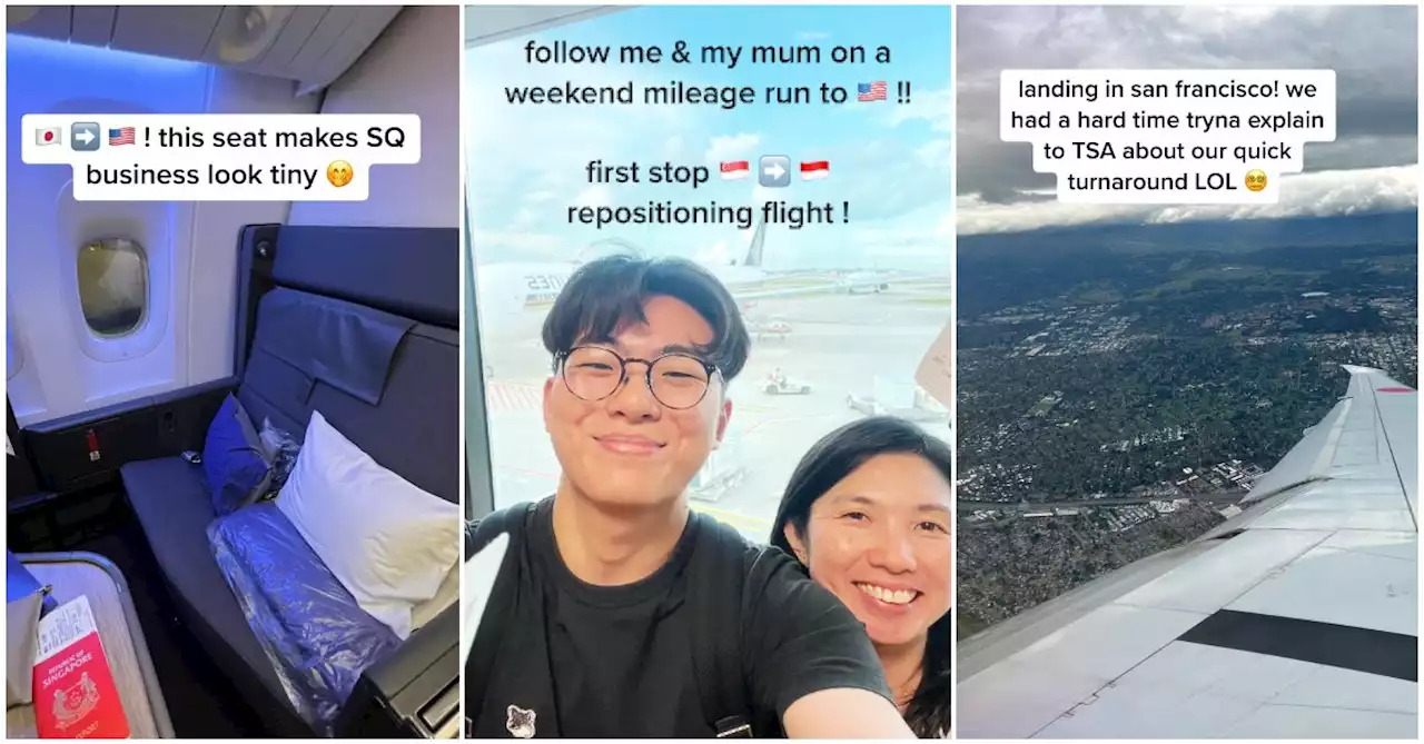 Weird flex but ok: Privileged Singapore mother-son duo boast three-day-long plane ride to collect air miles (Video)