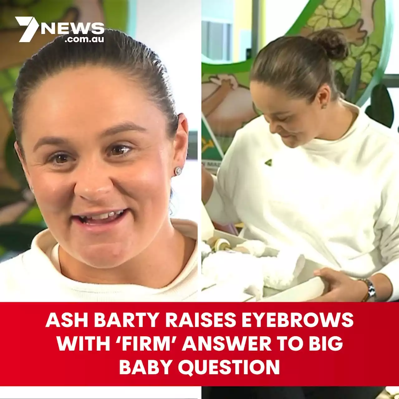 Ash Barty raises eyebrows with ‘firm’ answer to big baby question