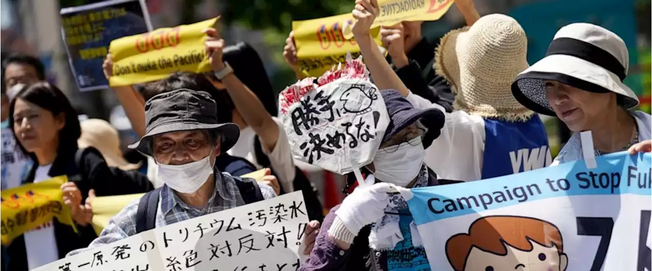 Dozens rally against Fukushima plant water release plan