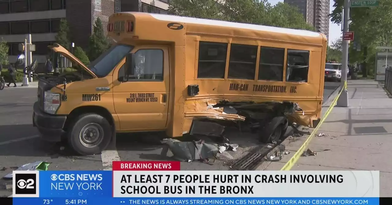 Police: 7 people hurt, 3 critically, in school bus accident in the Bronx