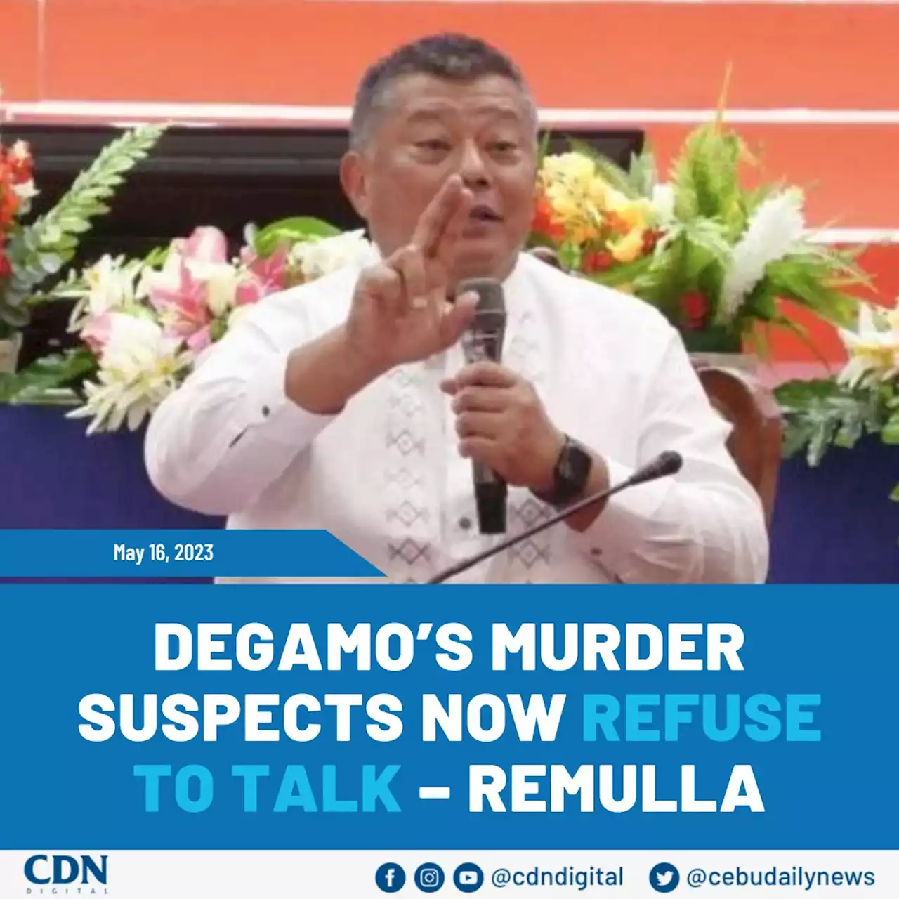 Degamo’s murder suspects now refuse to talk – Remulla