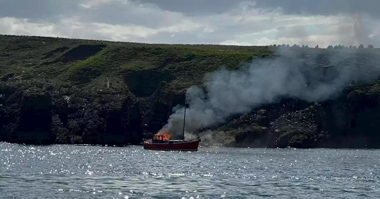 Sailor injured after boat catches fire off Scots coast sparking rescue mission