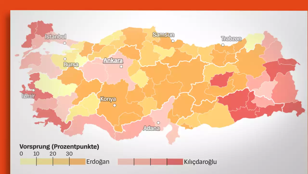 (S+) Türkei-Wahl: Wo Recep Tayyip Erdoğan vorn liegt – und wo er Verluste einstecken muss