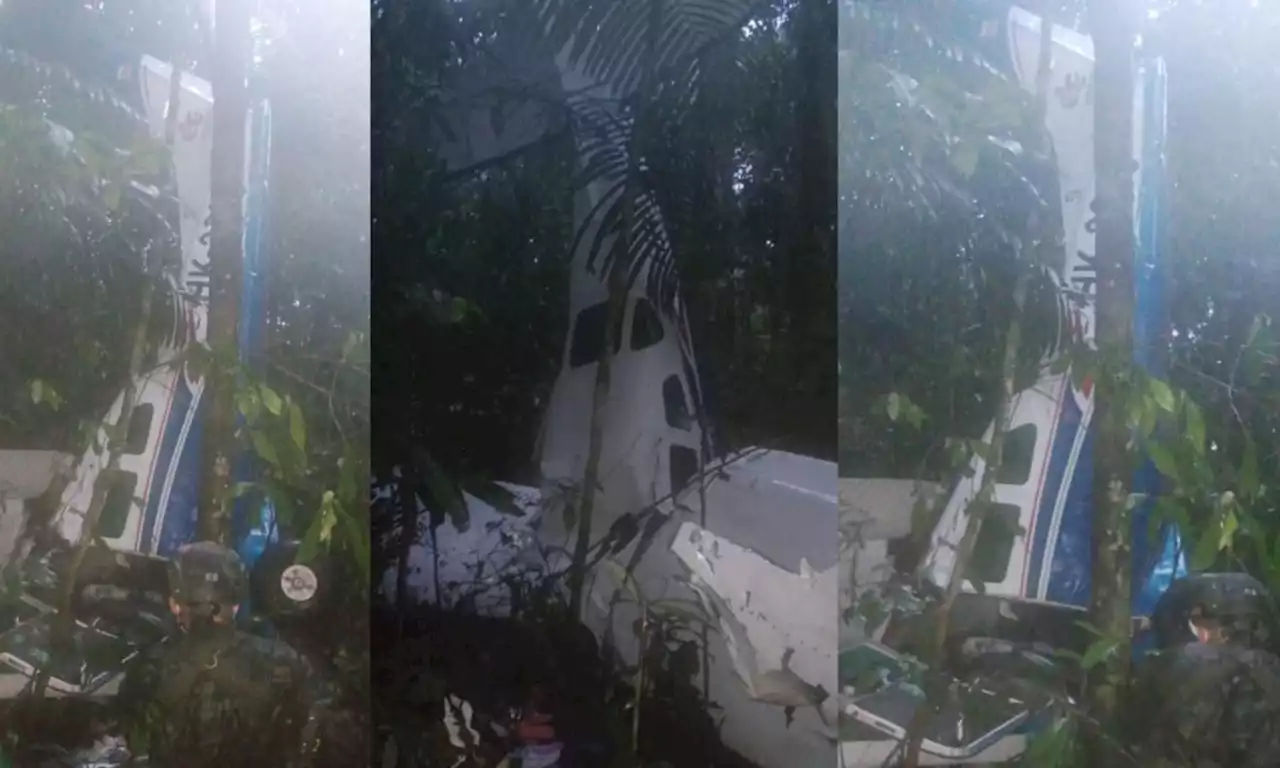 Las primeras fotos de la avioneta accidentada que fue hallada en Caquetá