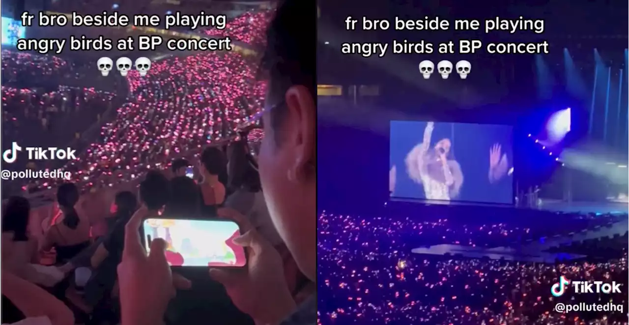 'Imagine some blinks didn't get a ticket coz of people like this,' Man playing Angry Birds during BLACKPINK concert upsets fans - Singapore News