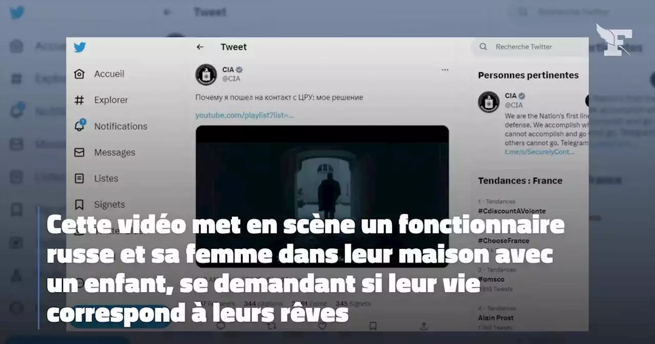 Dans une vidéo, la CIA incite les Russes à lui livrer des renseignements