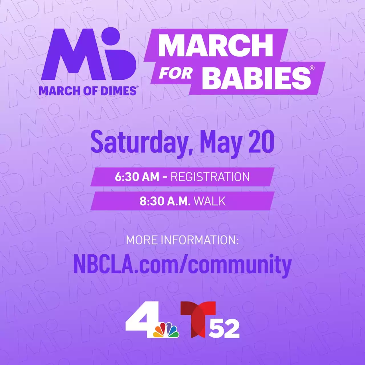 Join NBC4's Lolita Lopez and Telemundo 52's Dunia Elvir at the March of Dimes March for Babies Walk at Grand Park