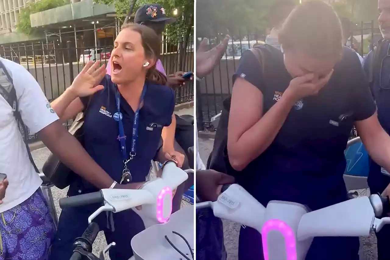 NYC Hospital ‘Karen’ on leave after viral video shows her allegedly trying to take black man’s bike