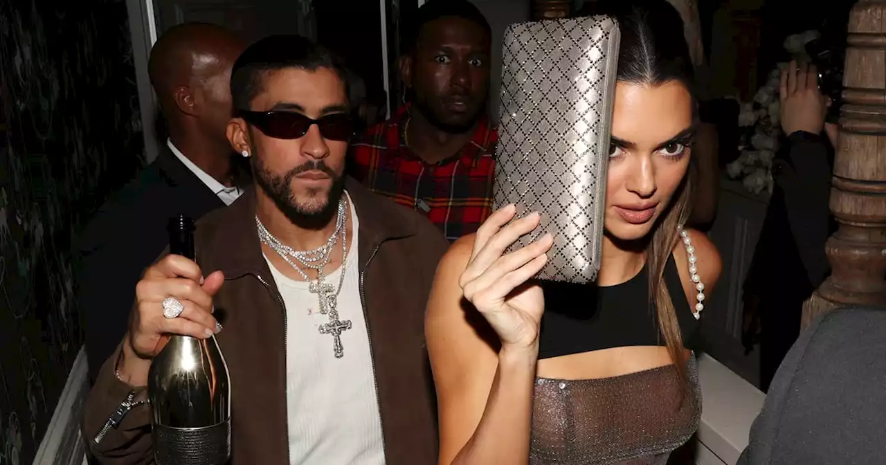 Kendall Jenner and Bad Bunny Grab Cocktails in Matching Leather Outfits