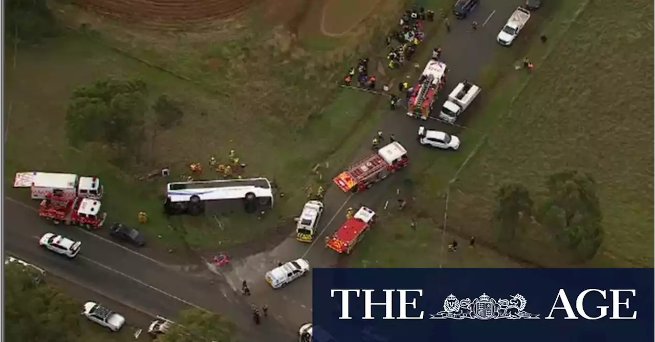 Six children trapped after school bus and truck crash on Melbourne’s western fringe