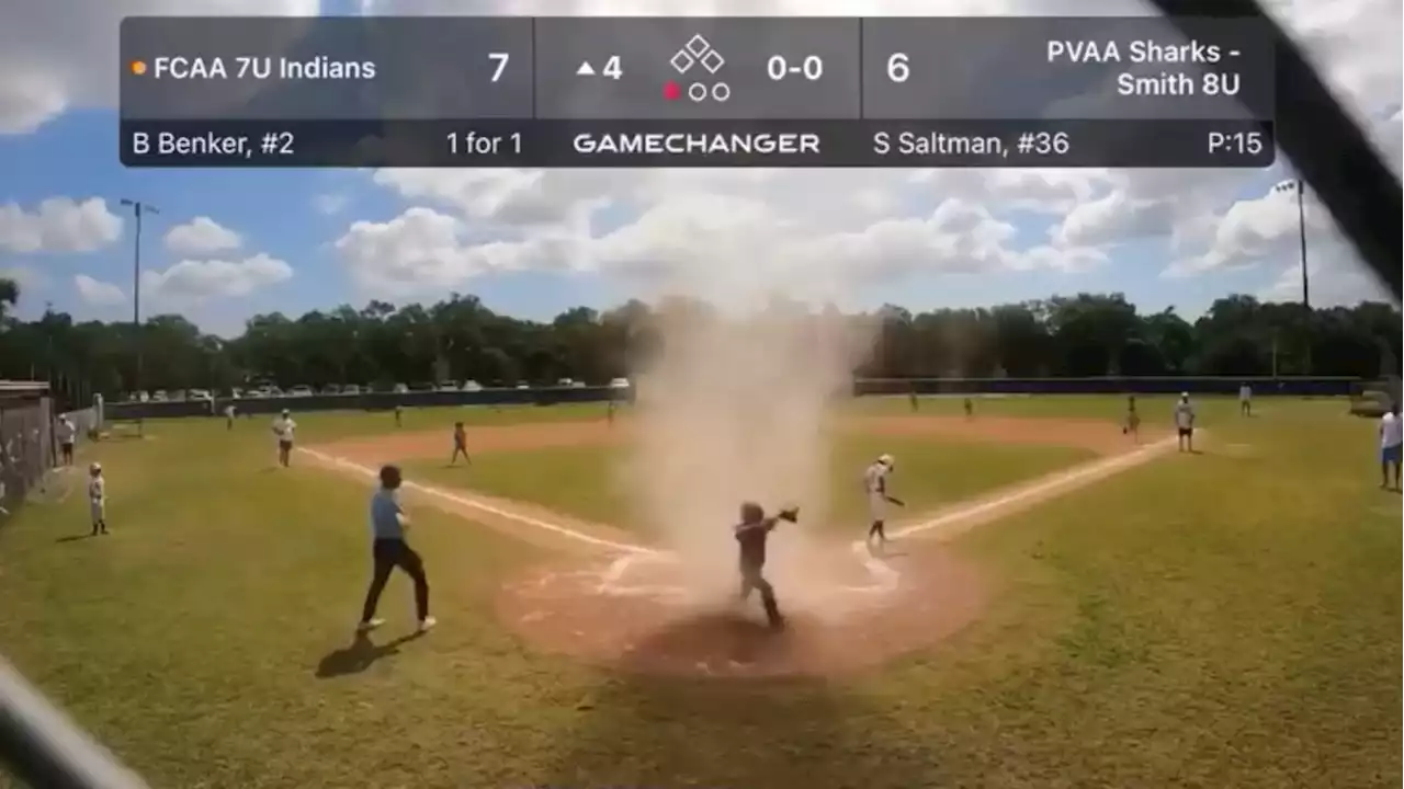 VIDEO: Dust Devil Engulfs 7-Year-Old Baseball Catcher