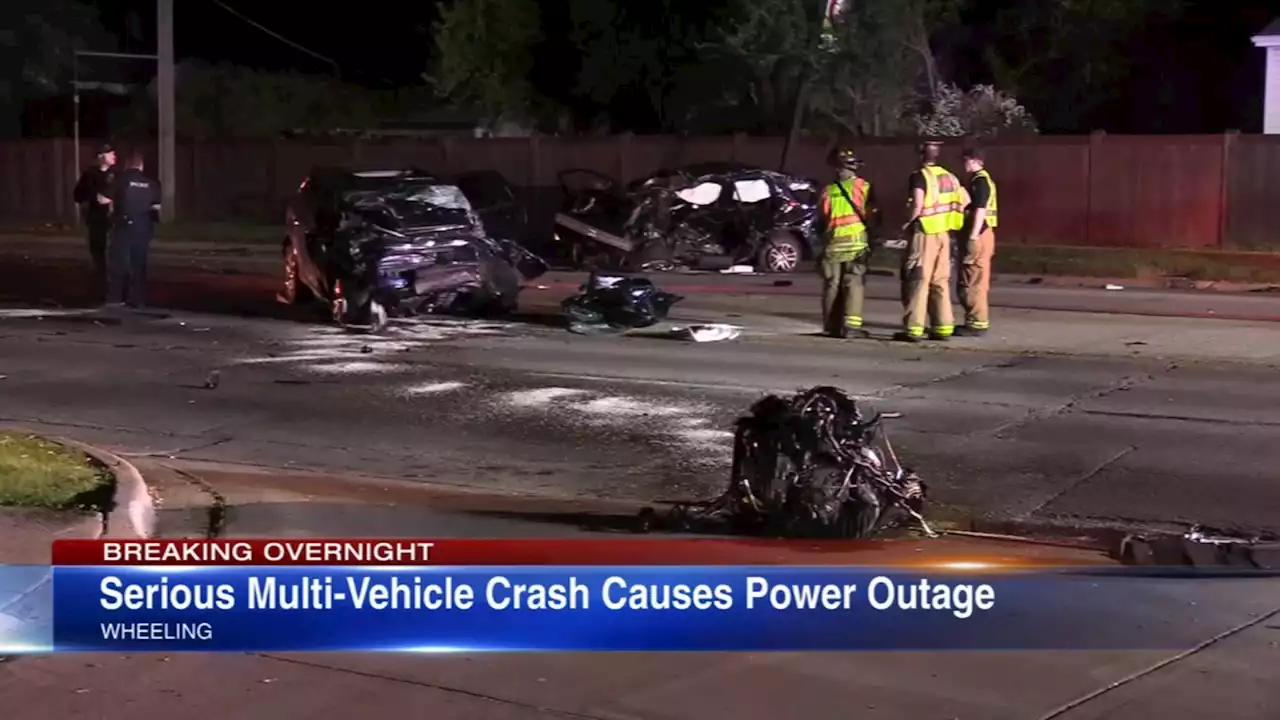 Wheeling multi-vehicle crash causes power outage