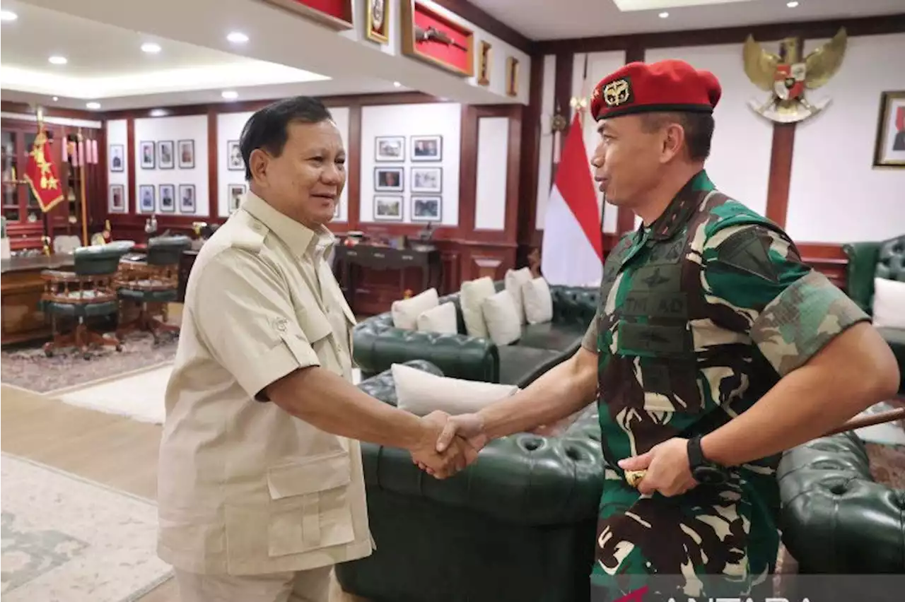 Danjen Kopassus sowan ke kantor Prabowo minta arahan perkuat satuan