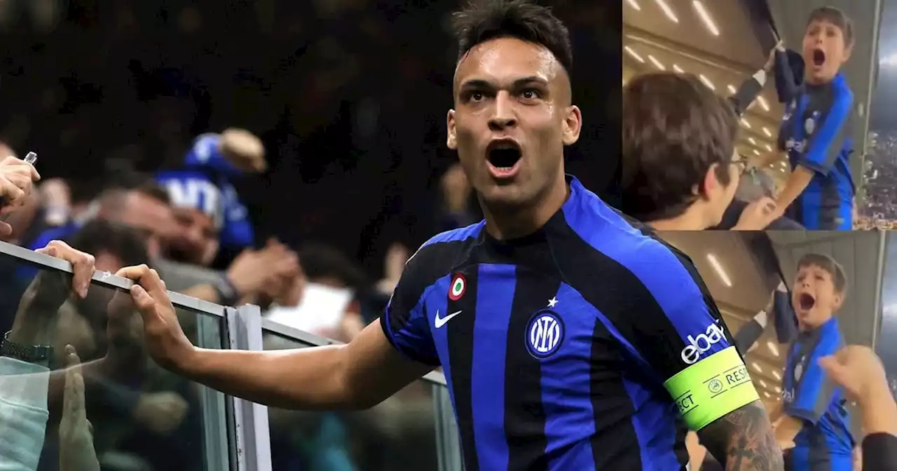 Video: el hijo de Zanetti festejó el gol del Inter como Lautaro y se volvió viral