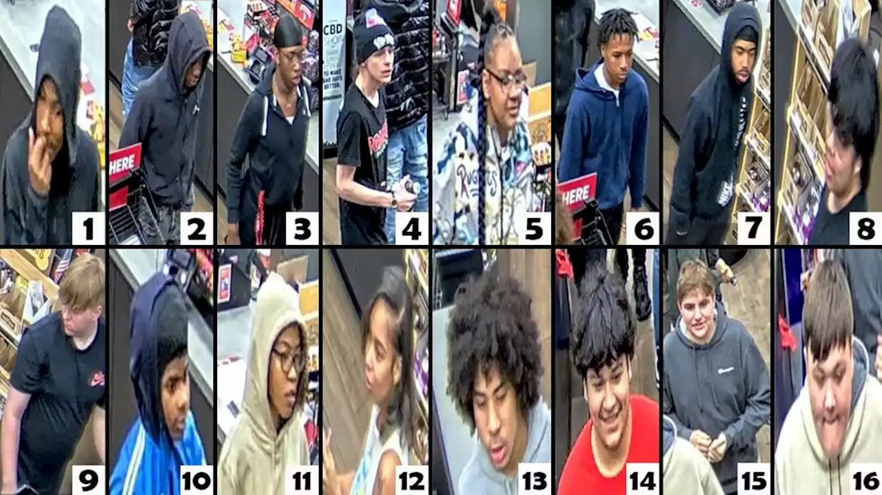 Police searching for 16 suspects accused of stealing from Sheetz on northeast side