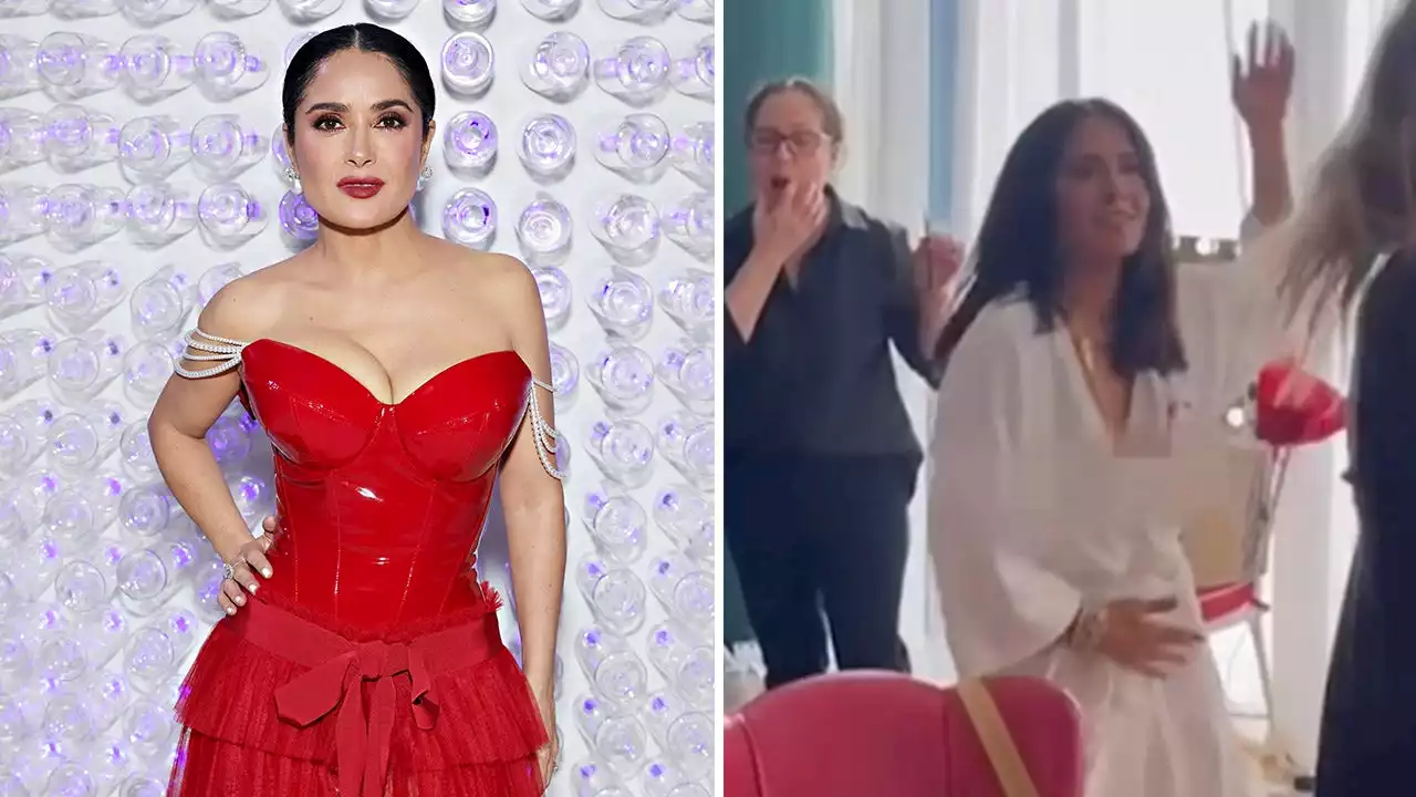 Salma Hayek flashes naked body accidentally during cheeky dance