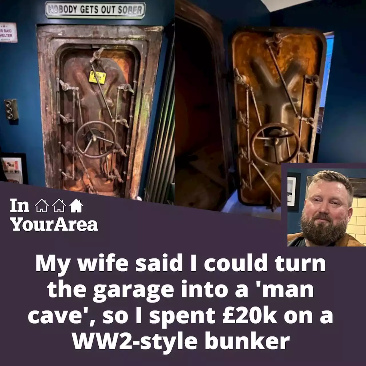 Dad spends £20k on WW2-inspired 'man cave' with submarine doors