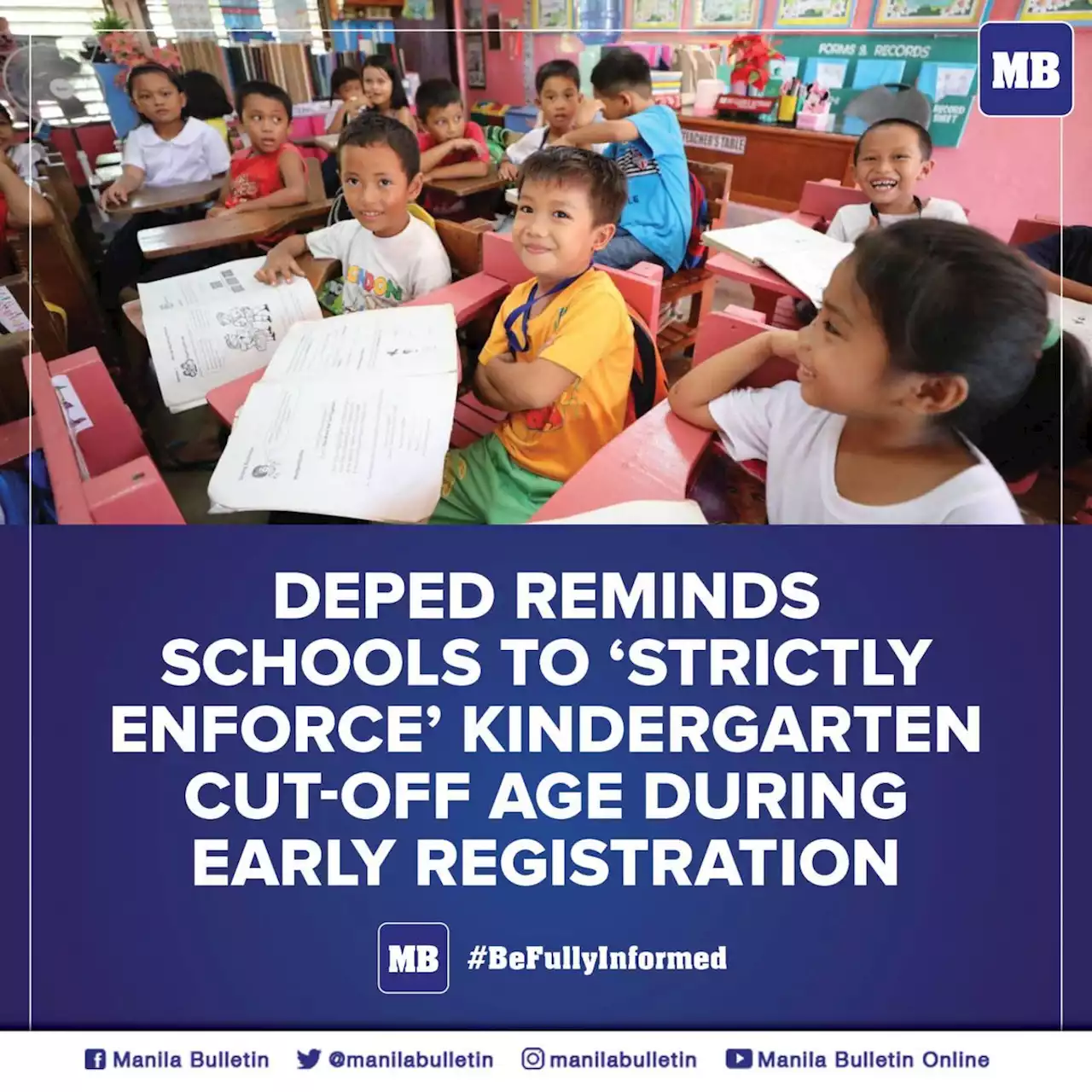 DepEd reminds schools to ‘strictly enforce’ kindergarten cut-off age during Early Registration