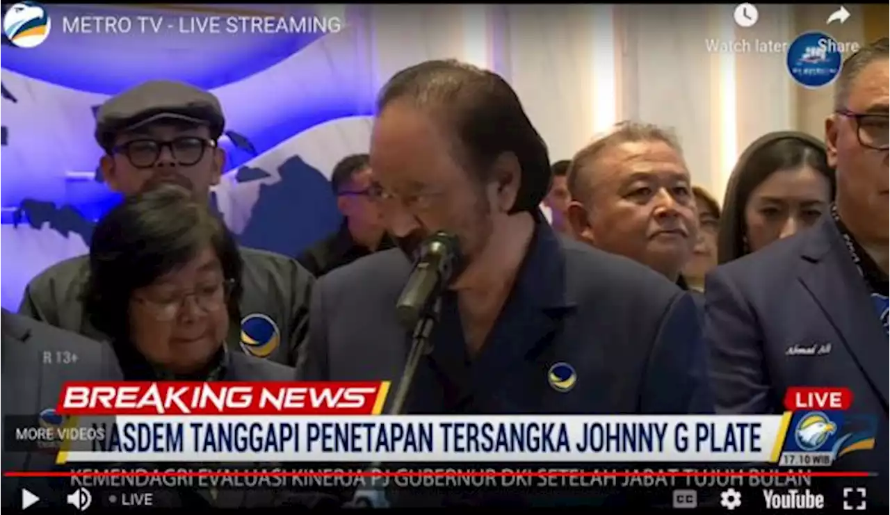 Surya Paloh Tegaskan Tidak Ada Intervensi Politik dalam Penangkapan Johnny G Plate