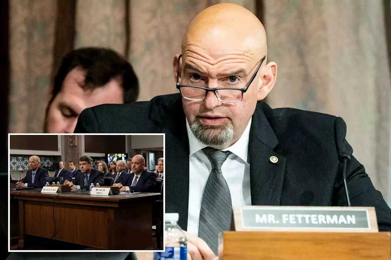 Fetterman suggests work requirements for bailed-out bank execs in choppy Senate hearing remarks