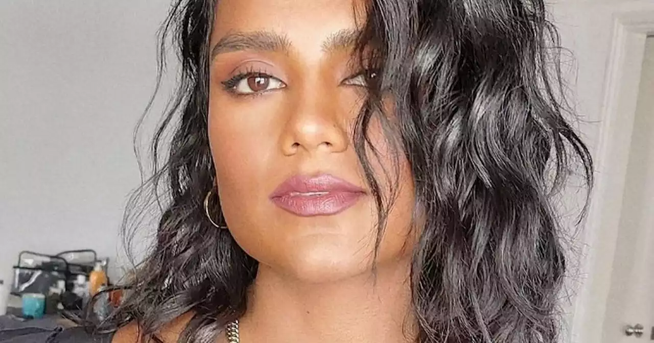 Simone Ashley leads the 'mermaid' trend with wet-look waves and blue eyeshadow