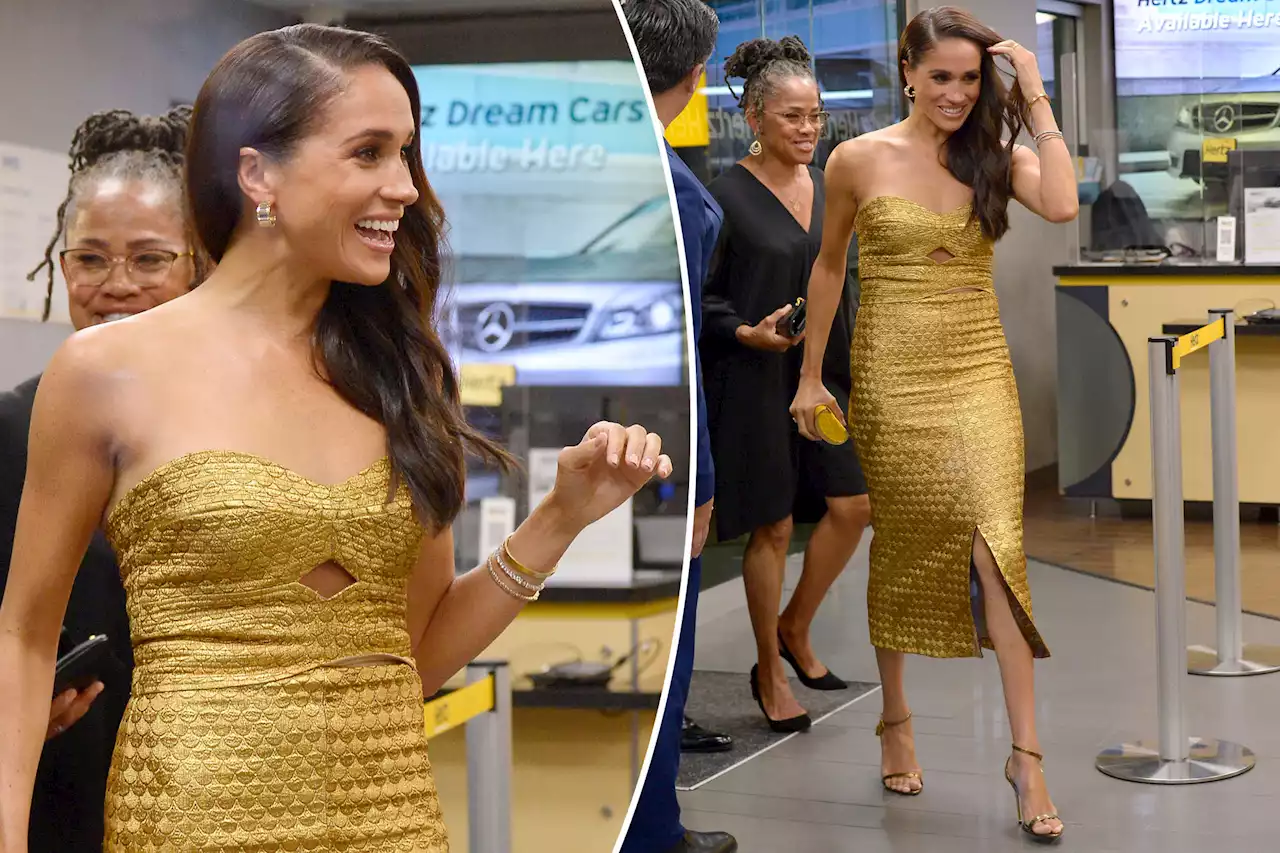 Meghan Markle makes royal entrance in gold as she’s honored at NYC gala