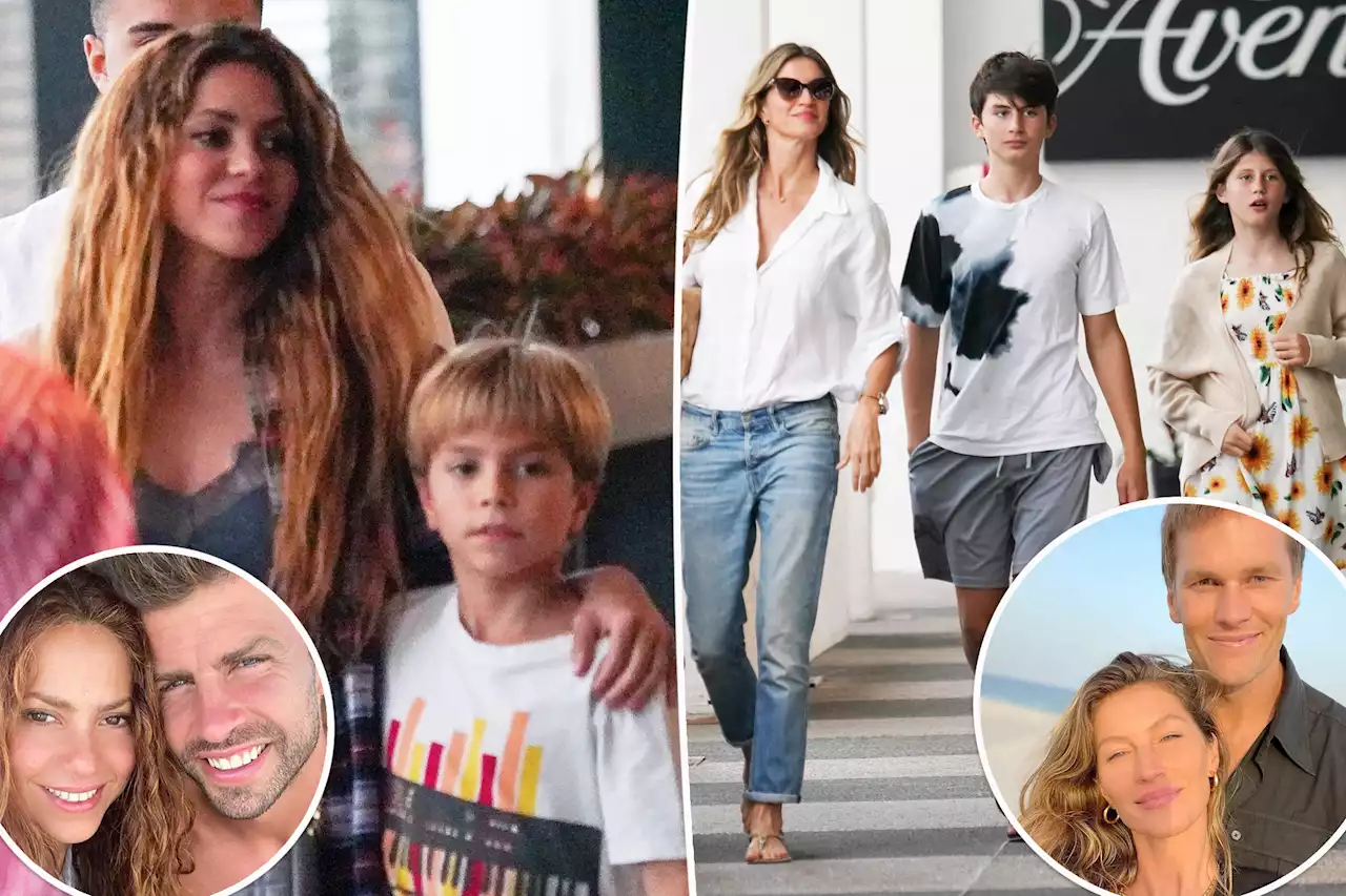 Newly single Shakira, Gisele Bündchen have GNO with their kids in Miami