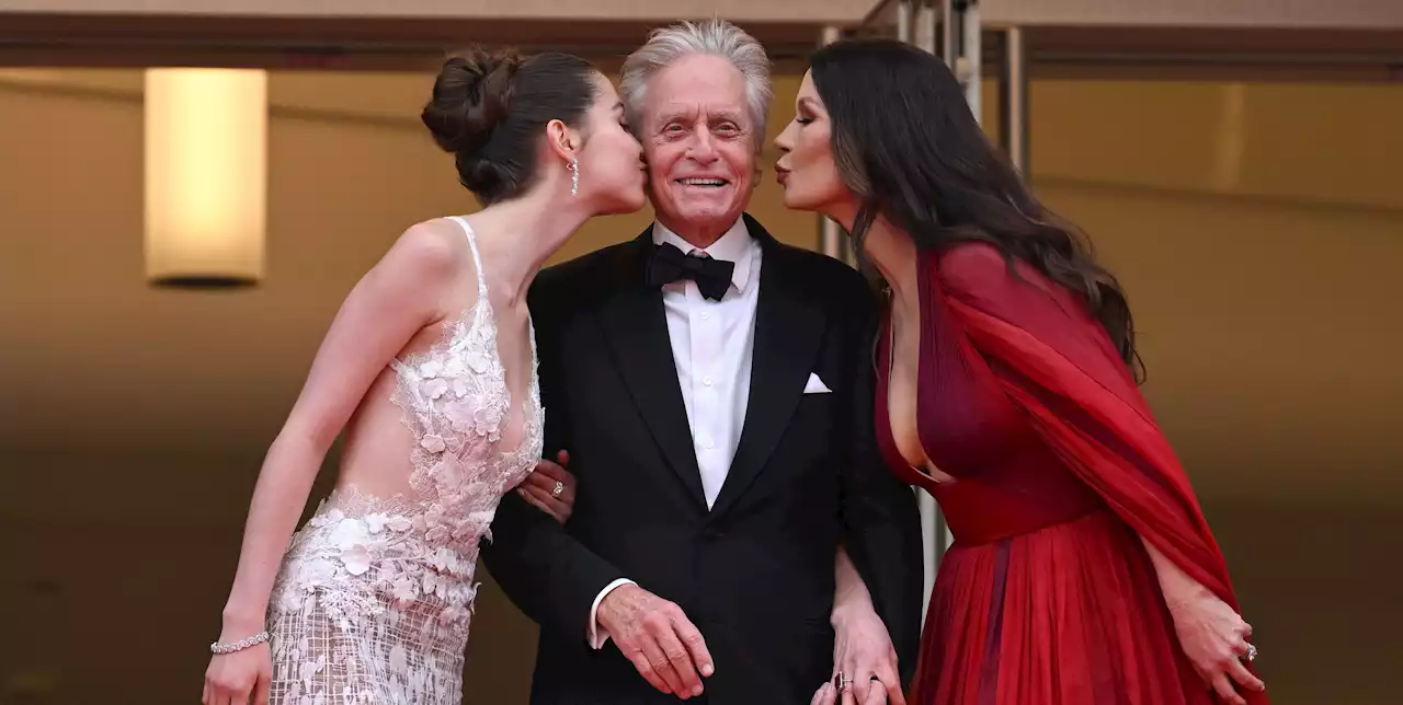 Catherine Zeta-Jones is joined by her daughter and husband on the red carpet at Cannes