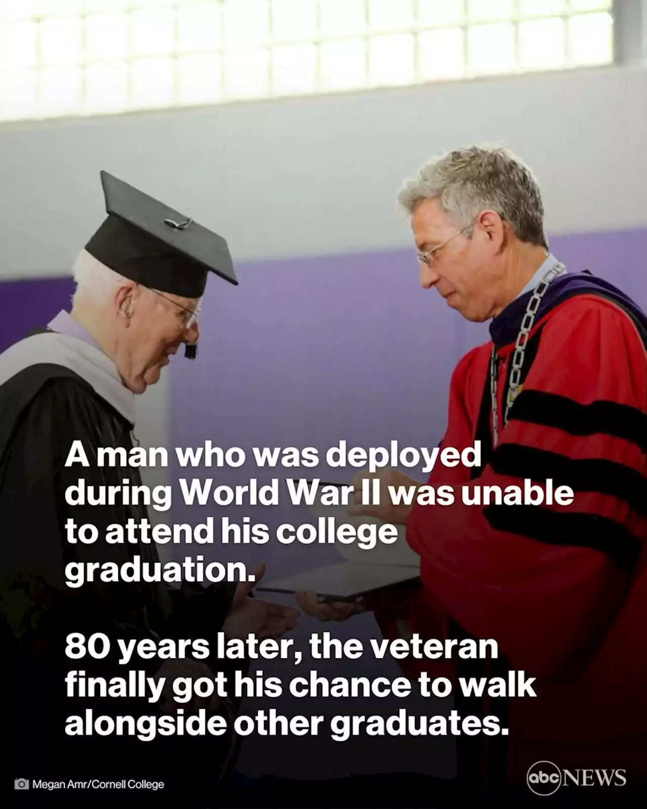 101-year-old veteran finally gets to walk during college graduation ceremony