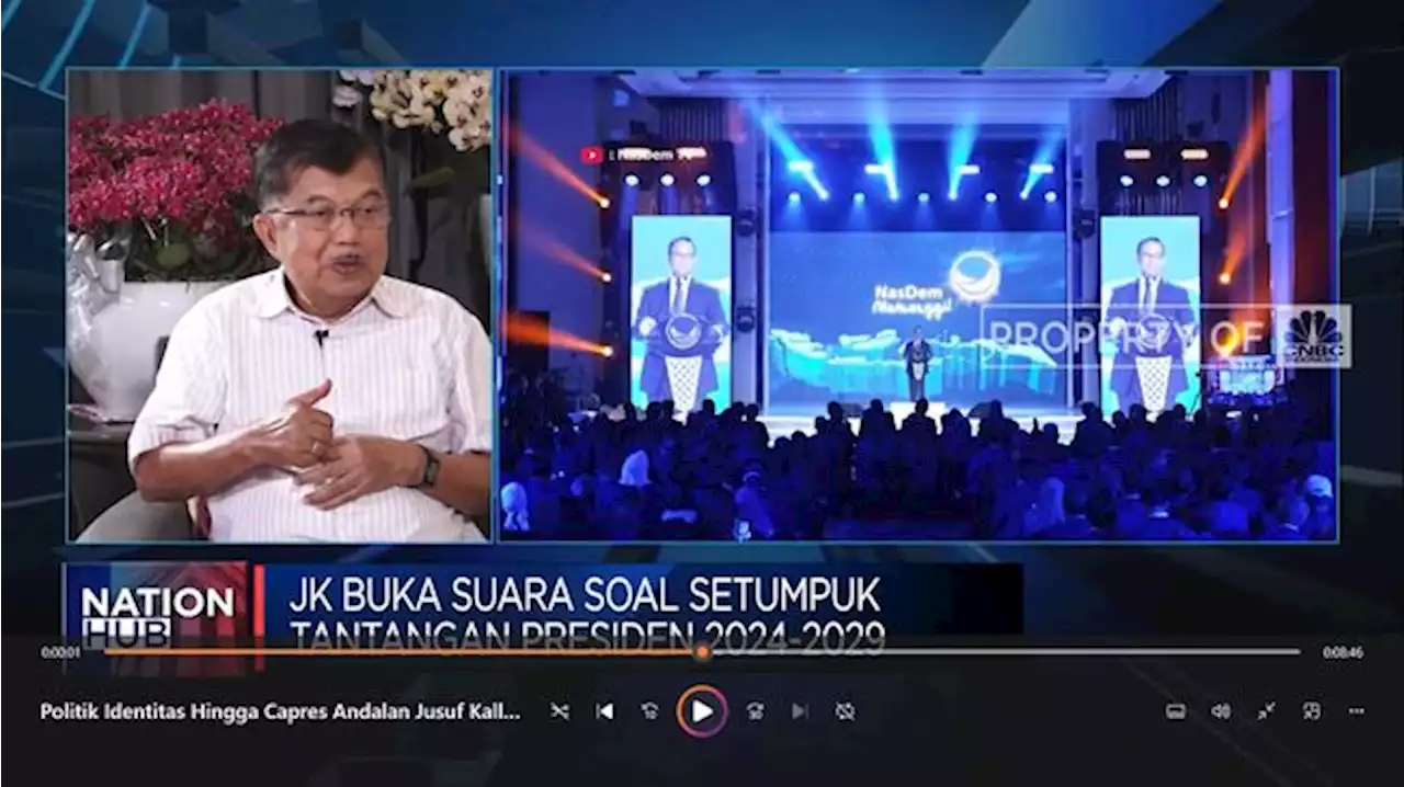 JK Soal Politik Identitas Hingga Capres Andalan Pilpres 2024