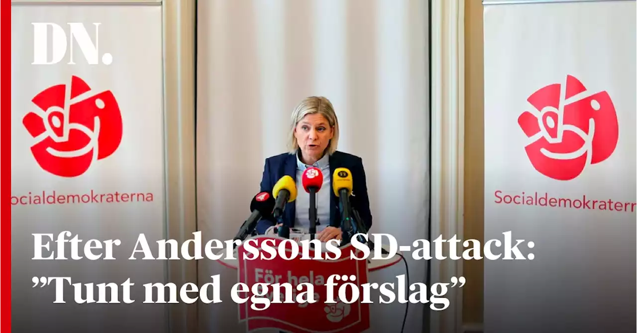 Efter Anderssons SD-attack: ”Tunt med egna förslag”