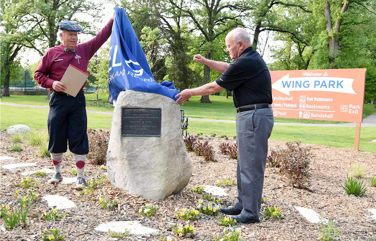 100-year-old monument honoring Wing Park namesake given more prominent home