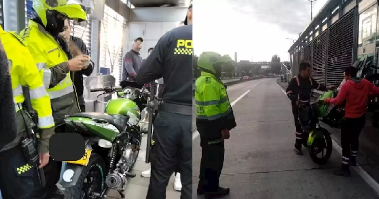 Motociclista se quedó sin gasolina, se coló con su moto a TransMilenio y recorrió la ciudad