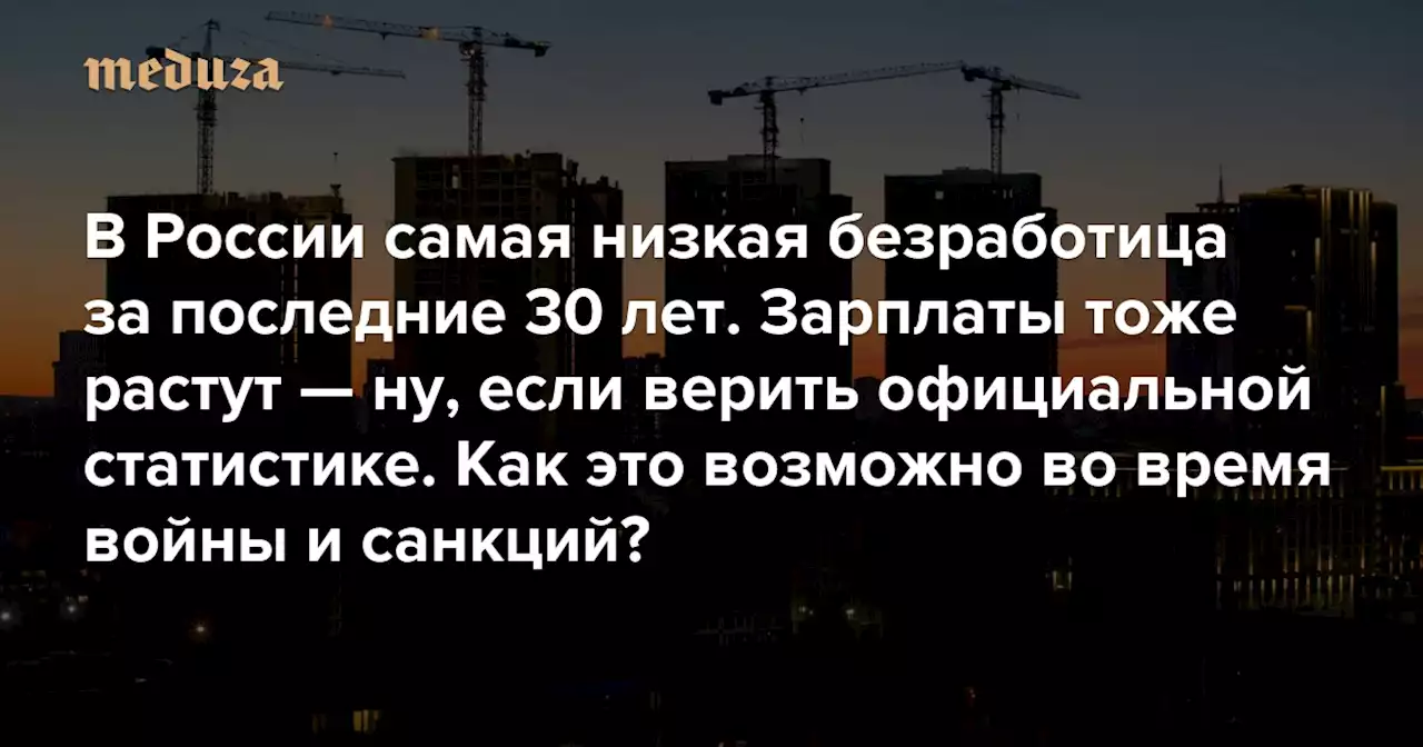 В России самая низкая безработица за последние 30 лет. Зарплаты тоже растут — ну, если верить официальной статистике. Как это возможно во время войны и санкций? — Meduza