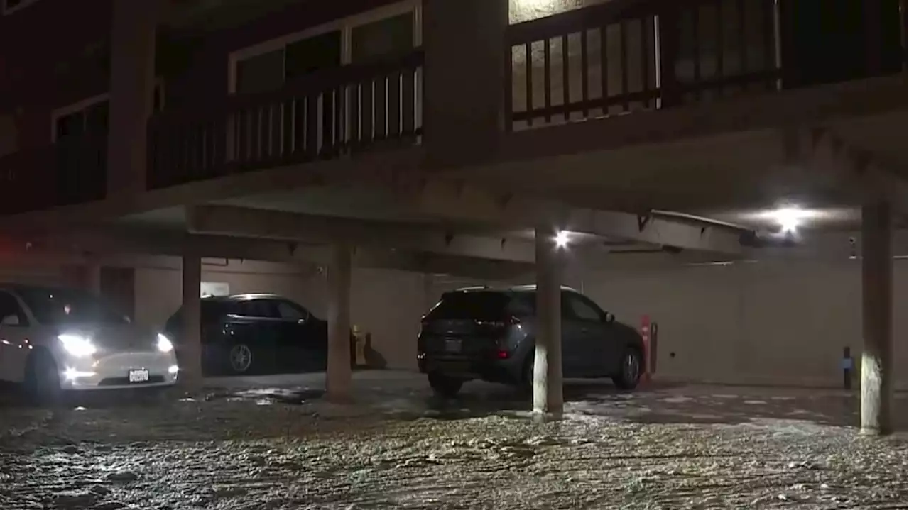 High Surf Floods Streets and Parking Lots in Seal Beach