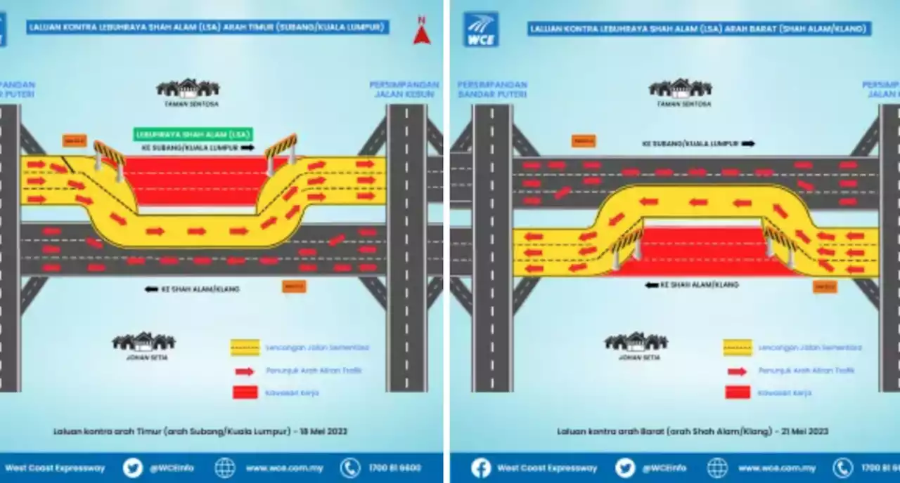 Kesas Highway lane closure, contraflow between Bandar Puteri, Jalan Kebun exits - today and Sun - paultan.org