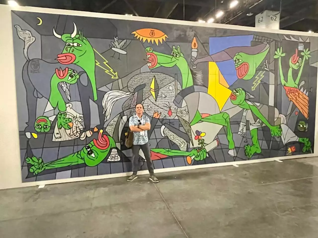 Pepe the frog takes over Bitcoin 2023 with Picasso-inspired mural