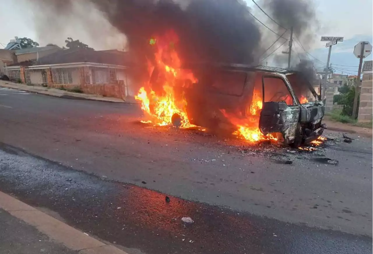 PICS | Passengers jump out of burning taxi in Waterloo, KZN | Witness