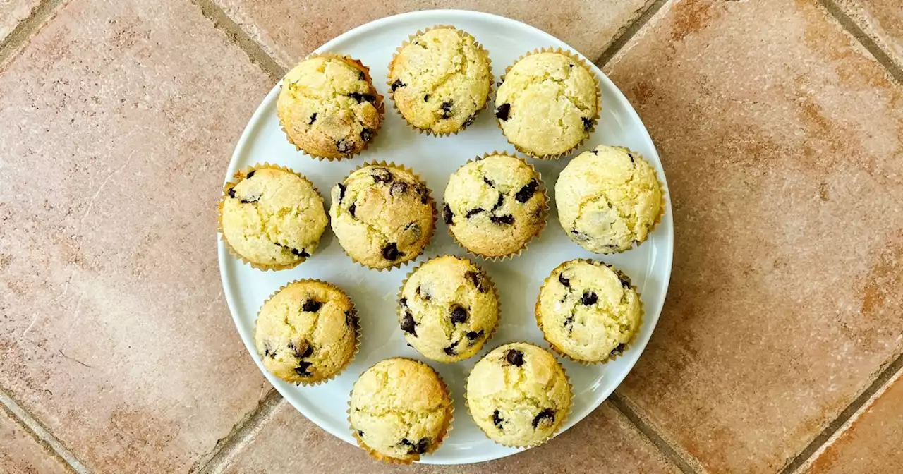 Bake a batch of bakery-style chocolate chip muffins for breakfast