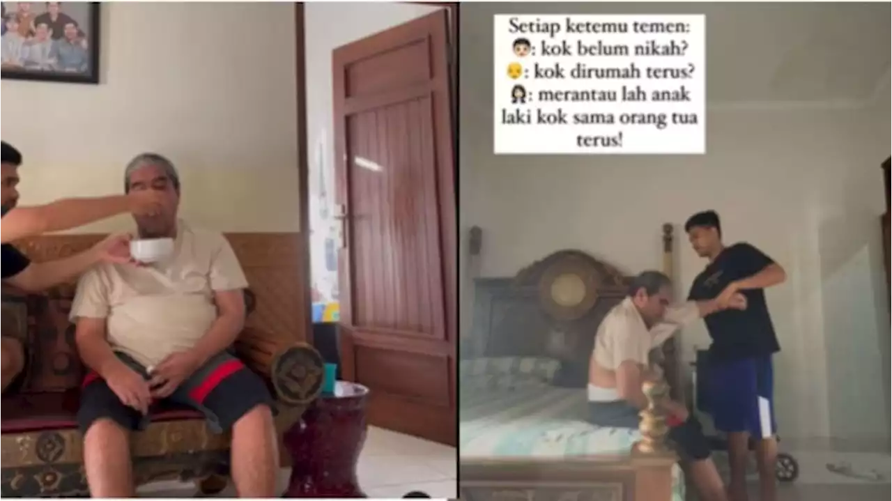 Sabar dan Telaten, Pria Ini Pilih Rawat Ayah yang Sedang Sakit Ketimbang Merantau