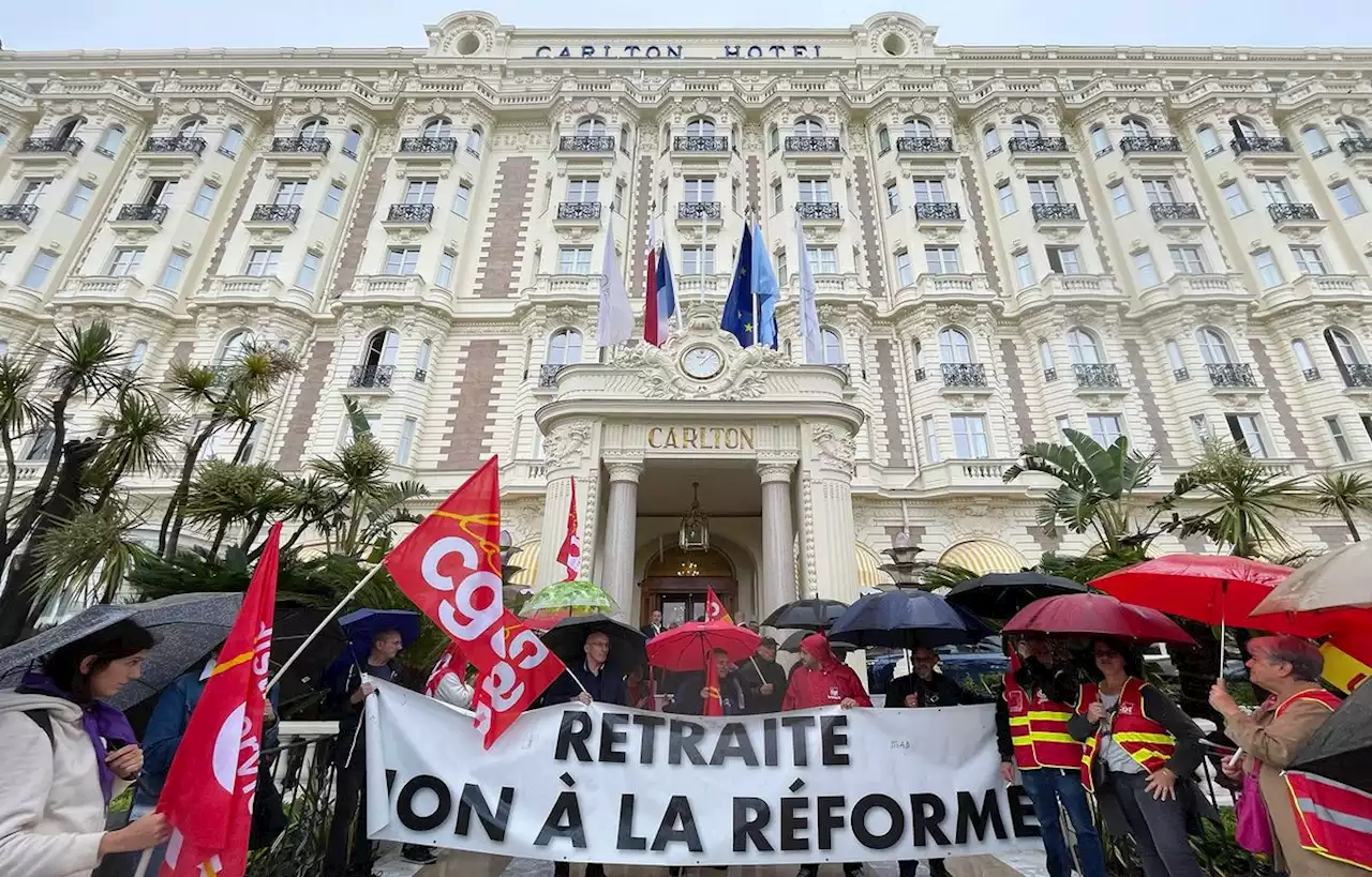 Au Festival de Cannes, la CGT manifeste contre la réforme des retraites