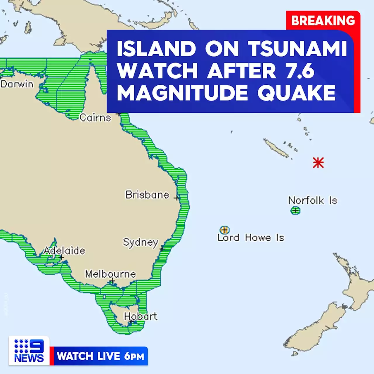 Tsunami warning issued for Australian island after 7.7 magnitude earthquake