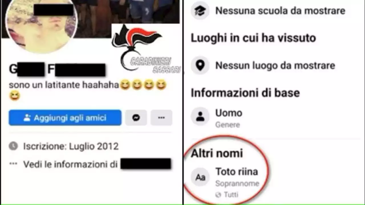 Scrive «latitante» come professione su Facebook: trovato e arrestato dai carabinieri