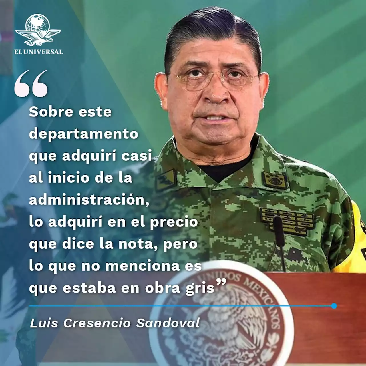 Acepta Luis Cresencio Sandoval que compró departamento en Huixquilucan; señala que costó 9 mdp